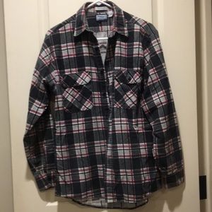 Fieldmaster mens Flannel plaid button down long sleeve shirt pockets size M